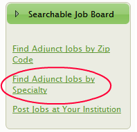 Searchable Job Board for Online Adjunct Faculty Positions