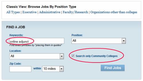 The Chronicle Online Adjunct Faculty Positions Search