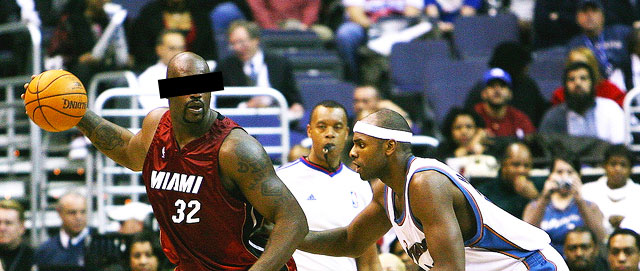 Famous online alumni, Shaquille O'Neal playing basketball