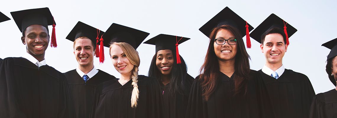 Master's students graduating together