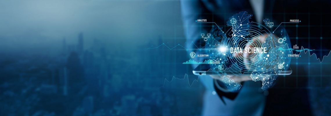 data science certificate online, Businessman use tablet on Data science and business of modern technology, Idea and creative, Innovation, Artificial intelligence, Deep learning, Analysis and development on internet and network. data science certificate online