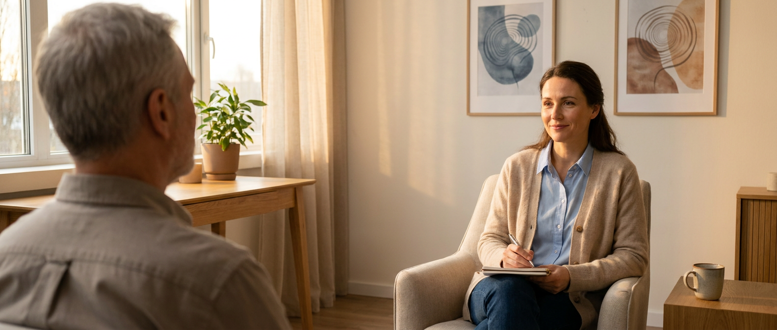 Therapist and client in a meeting