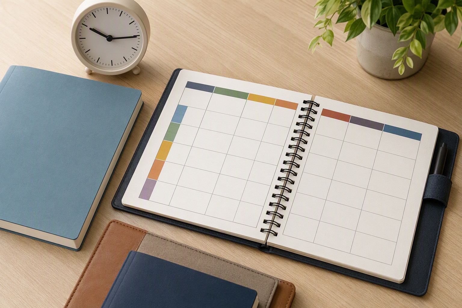 Weekly planner showing time management for an online gifted education certificate program