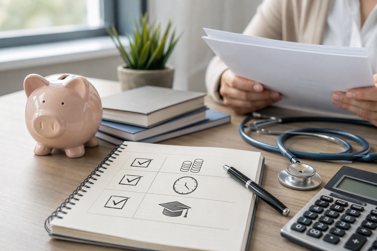 Checklist comparing costs, time, and transfer credits for healthcare administration graduate certificates