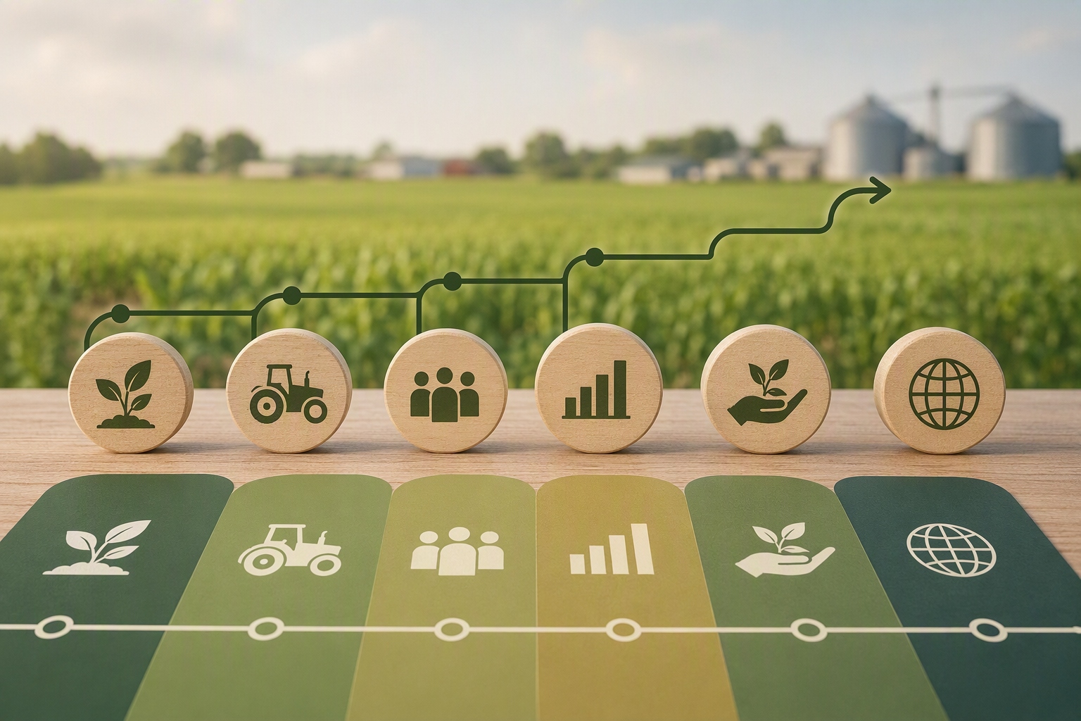 Graphic illustrating various career paths for online agriculture bachelor's degree holders