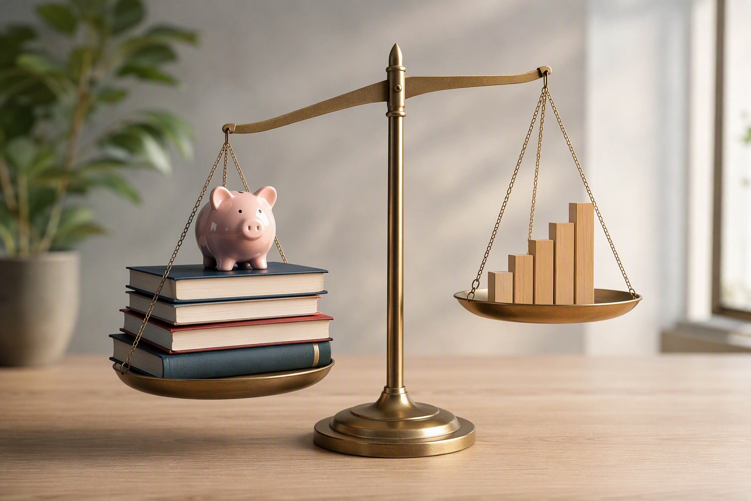 Illustration comparing costs and potential salary benefits of an online business analytics master's program