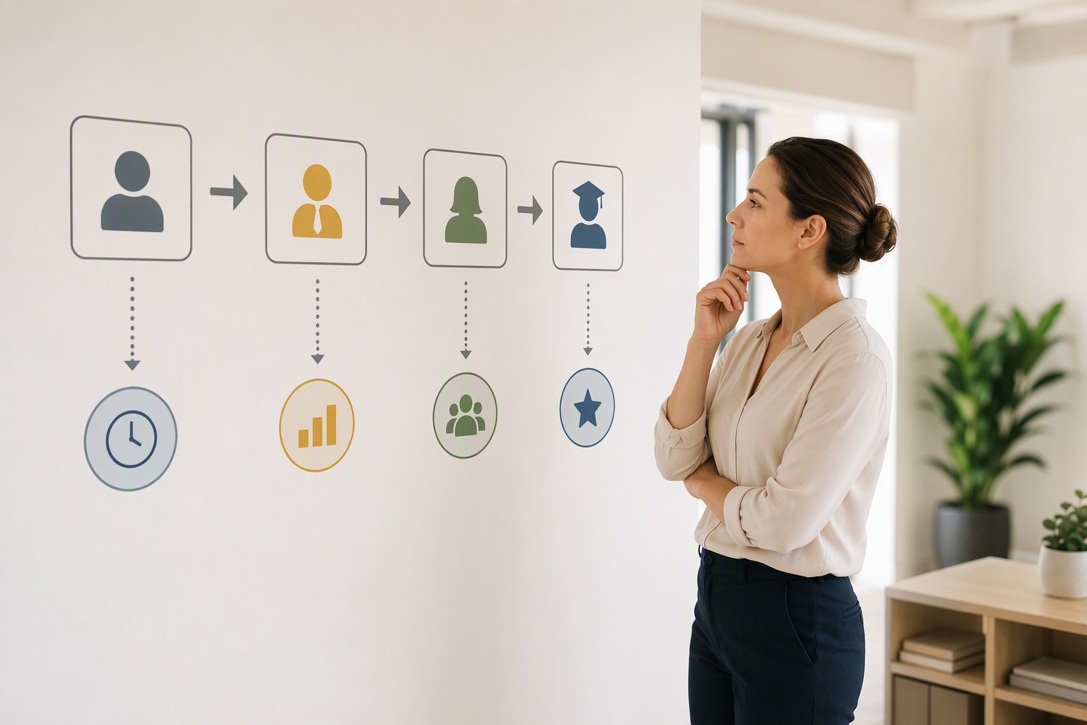 Flowchart illustrating steps for applying to an online business management bachelor's program