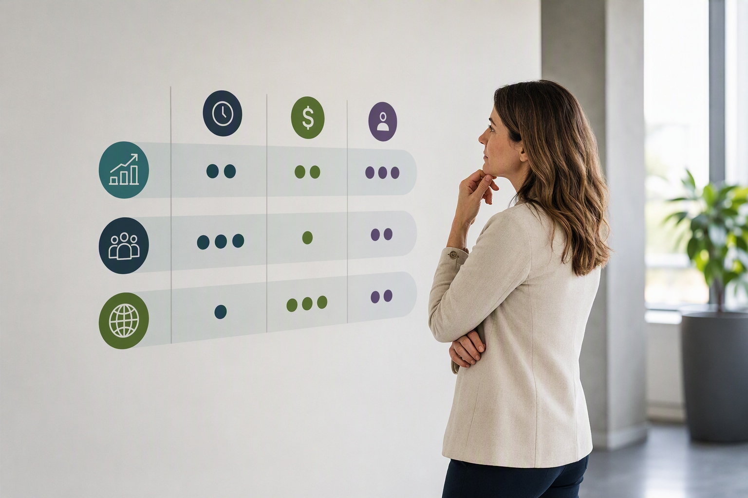Comparison graphic showing specializations in an online business management bachelor's degree curriculum