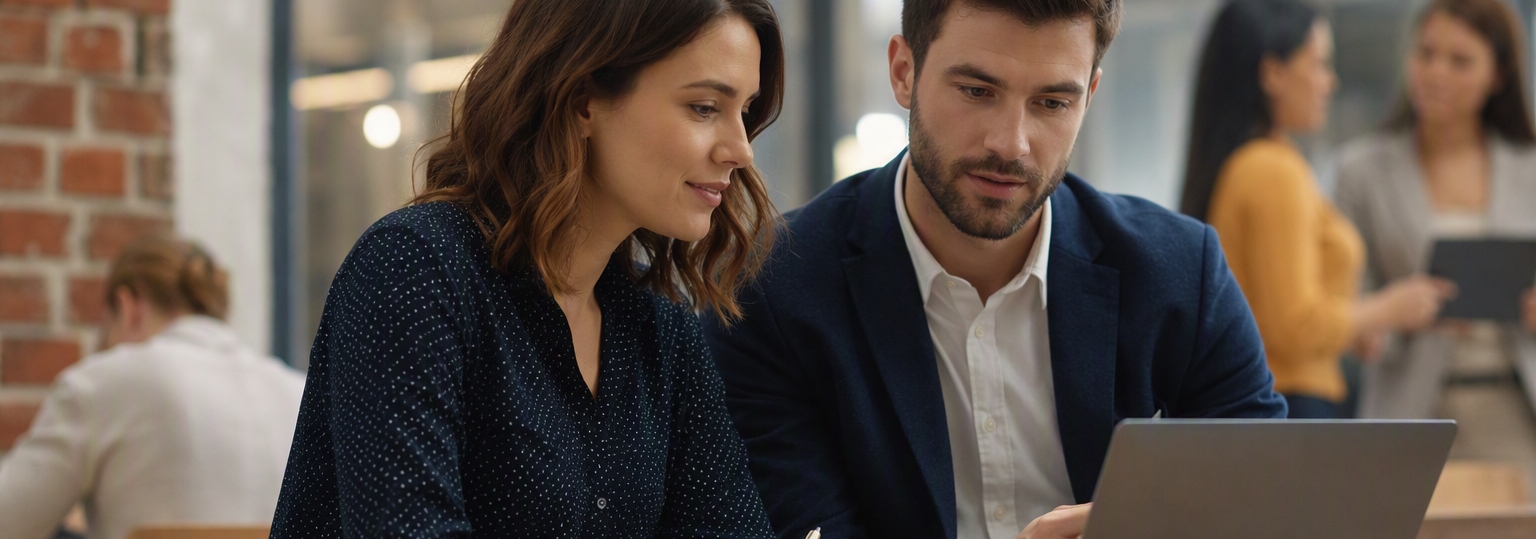 Group of diverse professionals collaborating in an online business management study session