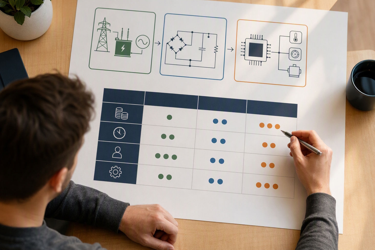 Diagram illustrating power, electronics, and embedded systems for electrical engineering programs