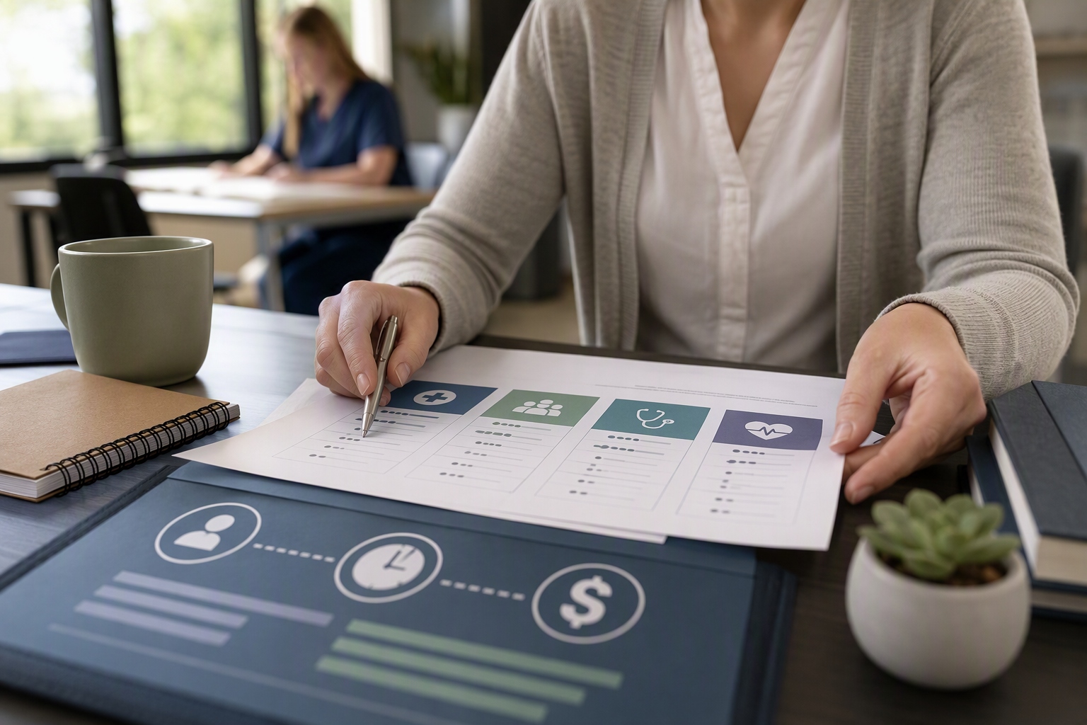Comparison chart of various careers and salaries for online general healthcare master's graduates