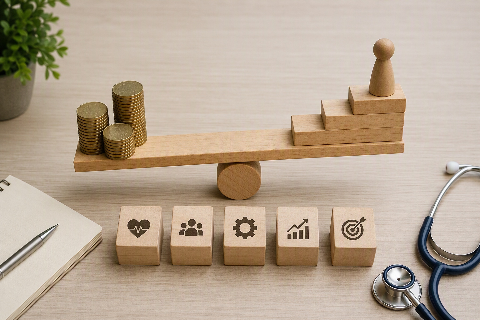 Graphic comparing costs and promotional planning for online healthcare administration master's programs