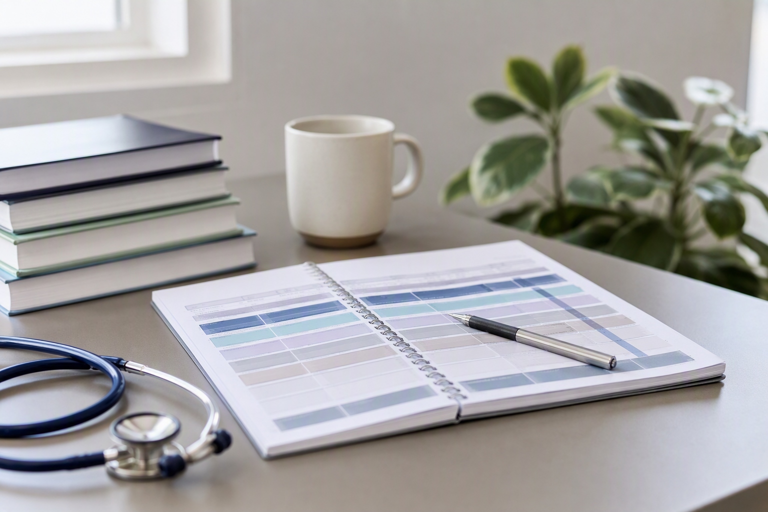 Illustration of comparing course credits for an online healthcare administration master's program