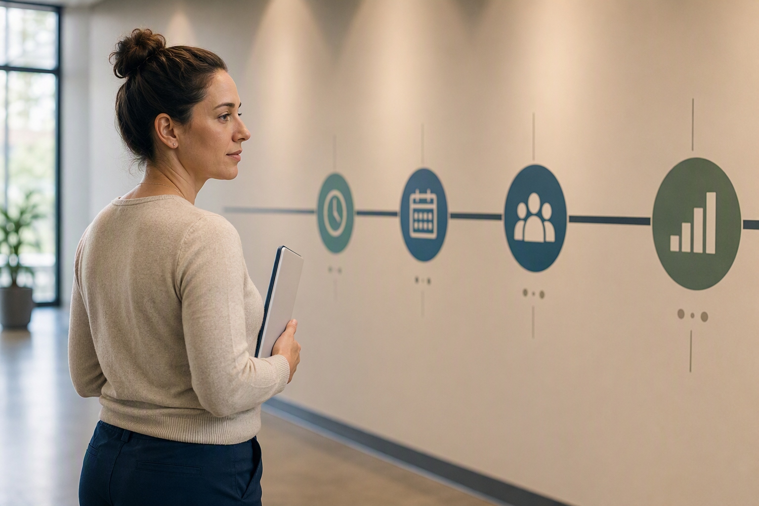 Illustration comparing course pacing and workload in online healthcare administration master's programs