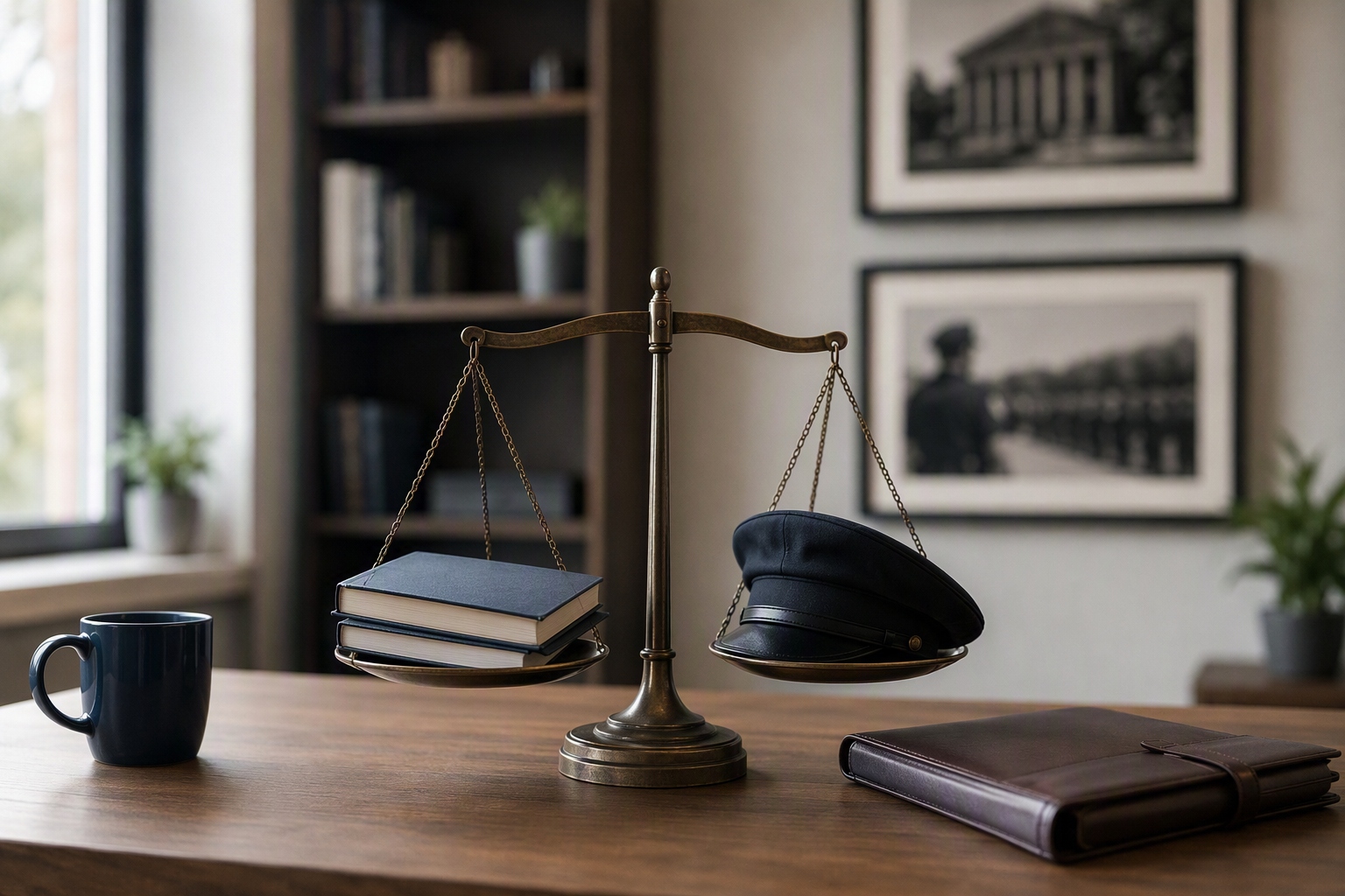 Diagram comparing online law enforcement bachelor's degree with traditional police academy training