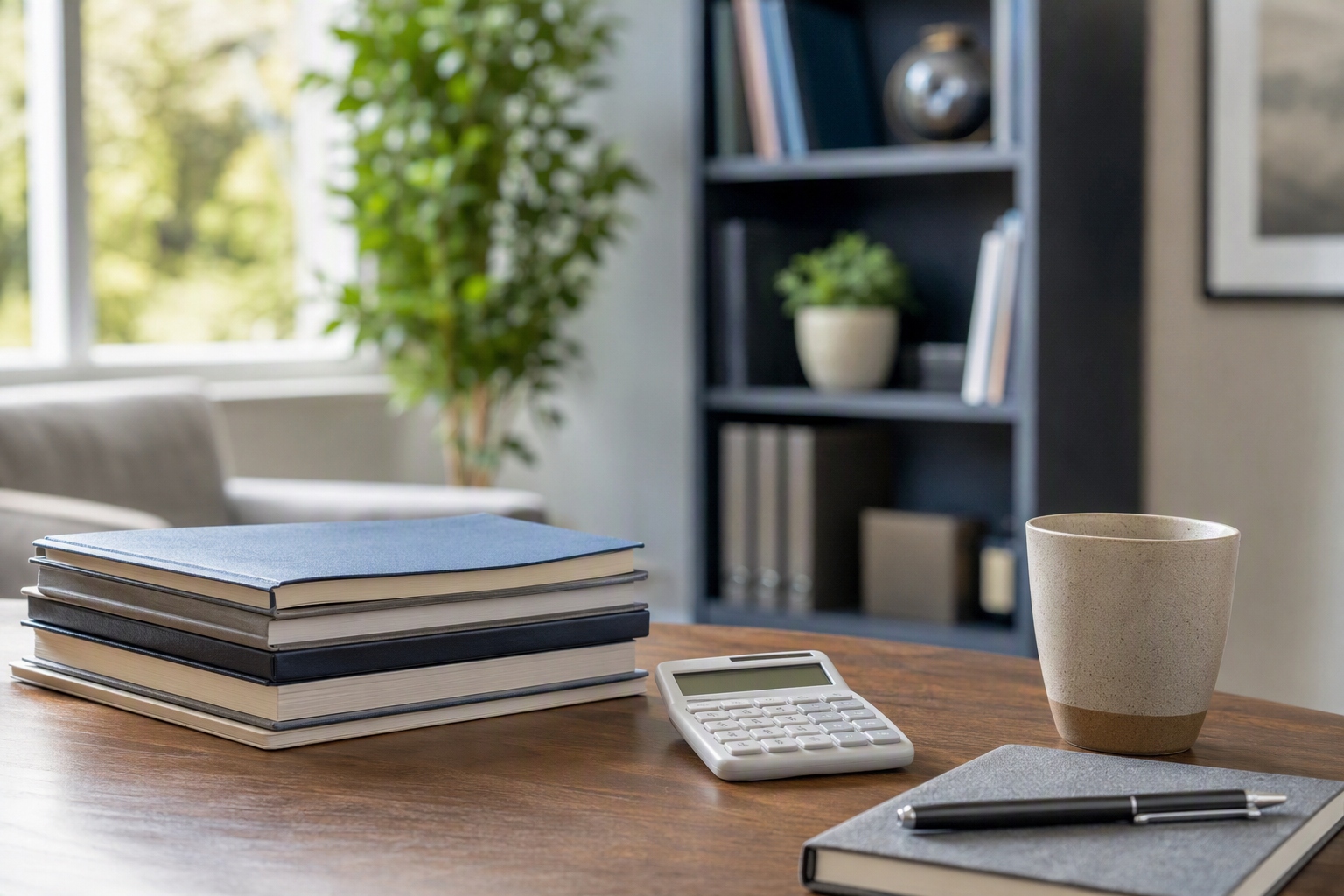 Working adult comparing online master’s in finance and MBA program details in an office setting