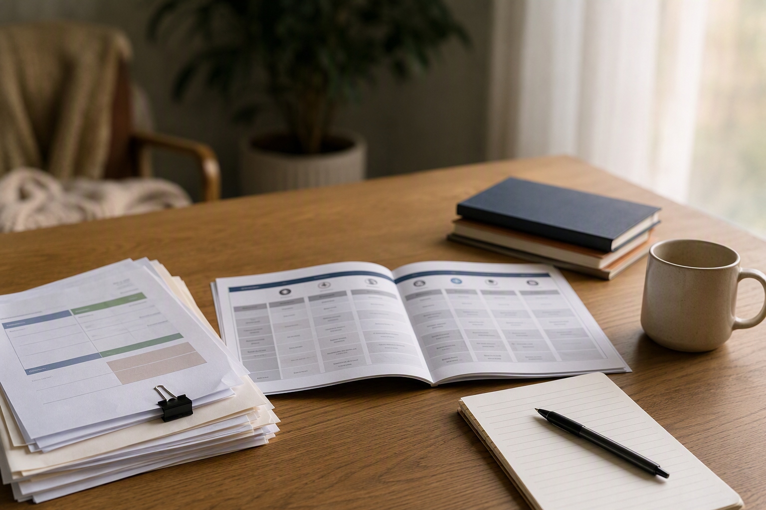 Adult learner examining program documents for online gerontology master’s accreditation comparison