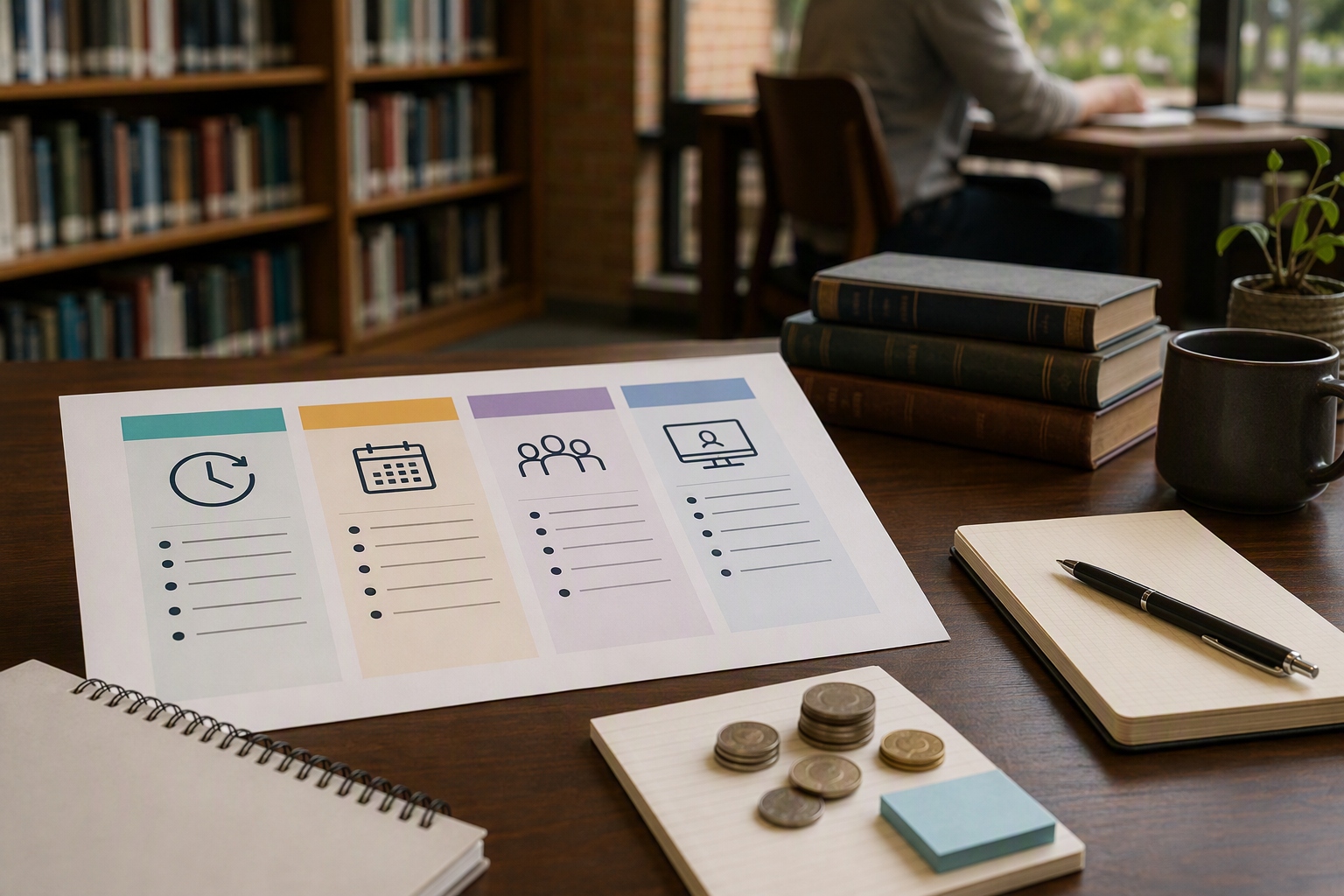 Comparison graphic of course formats for an online master’s in history program