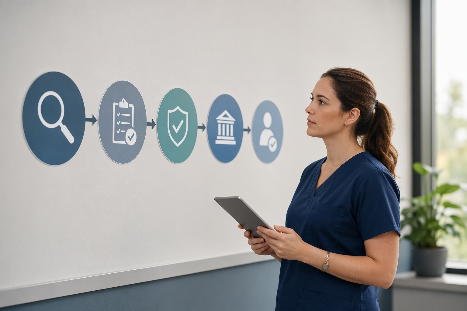 Diagram comparing accreditation standards for online nursing administration doctorate programs