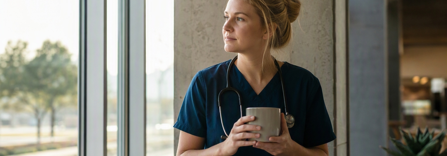 Adult student discussing RN to BSN transfer credits with an academic advisor in an office setting
