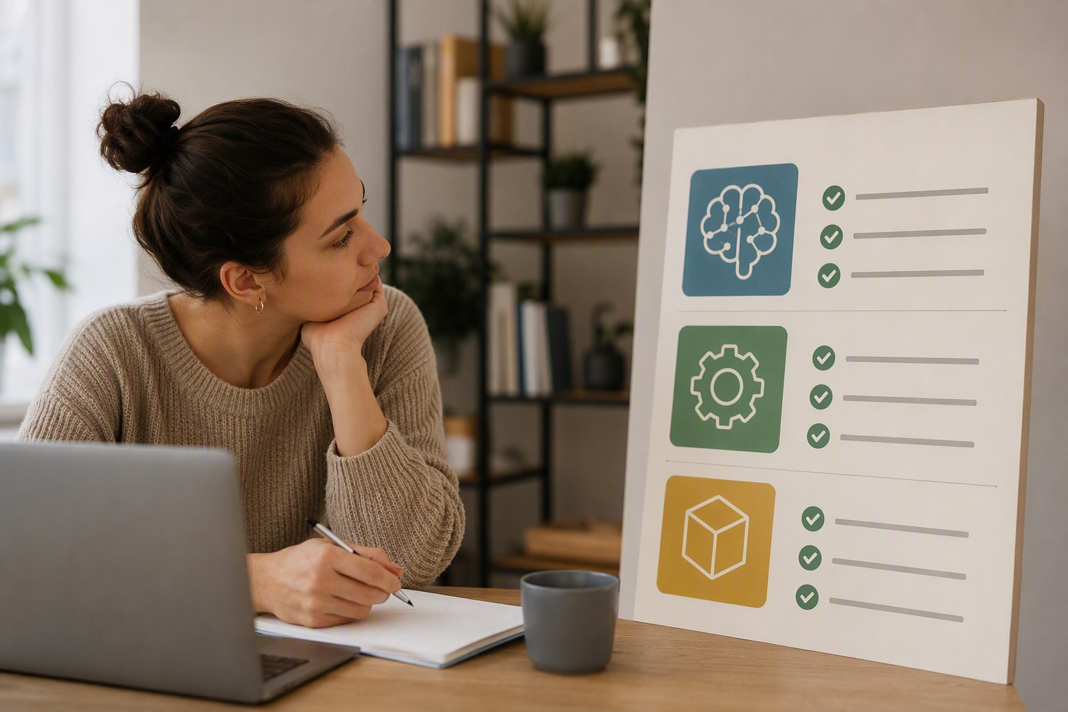 Course checklist comparing machine learning, software systems, and final project requirements