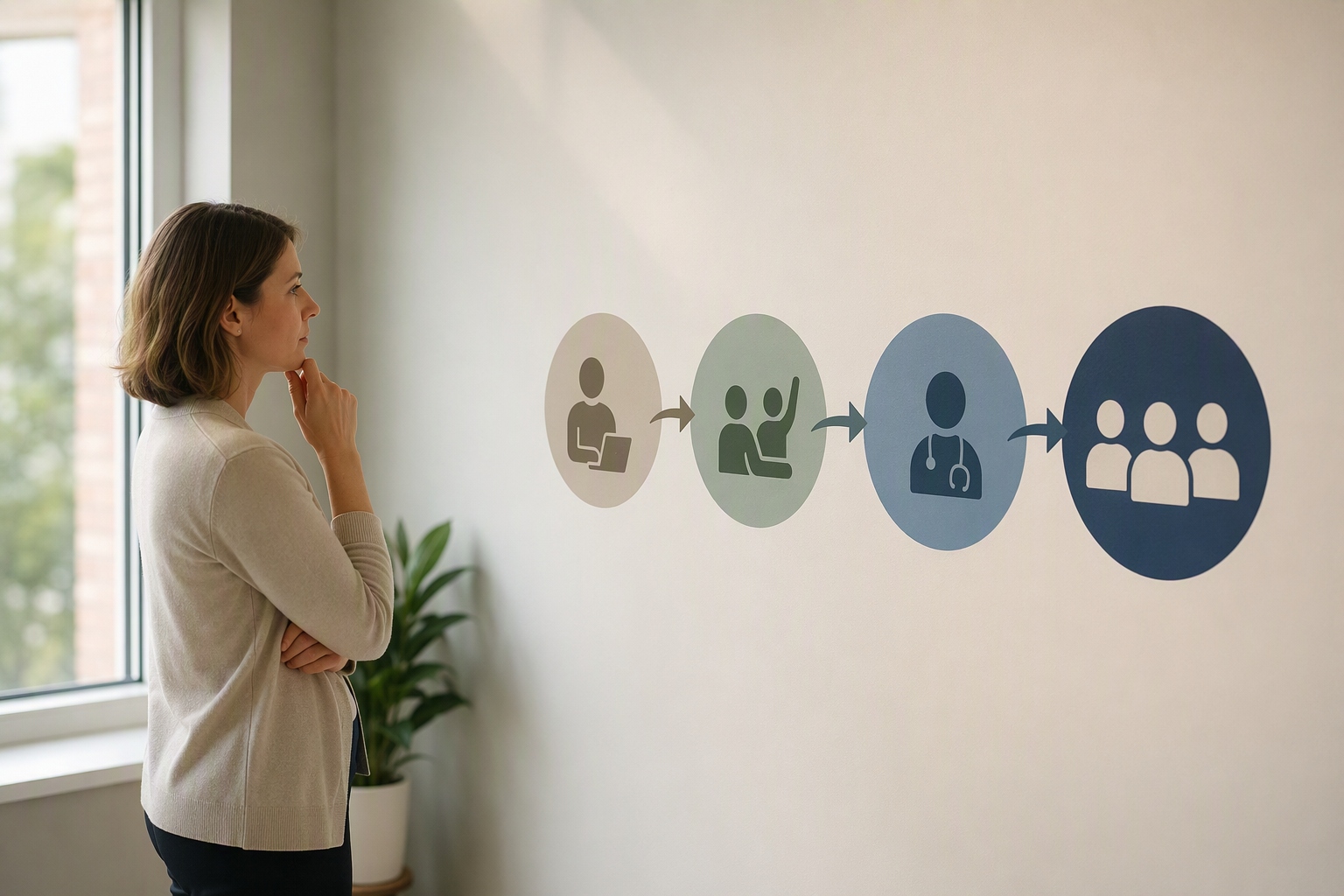Career-path diagram showing options for MSN in Nursing Education graduates
