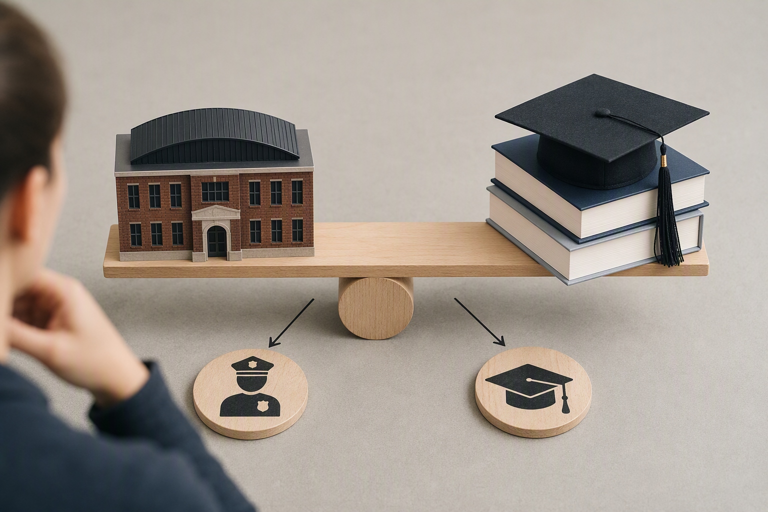 Comparison chart showing academy training versus online law enforcement bachelor's degree pathways