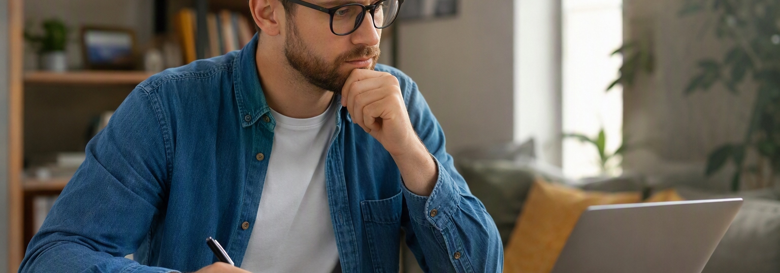 An adult learner discussing career options in cybersecurity at a professional setting