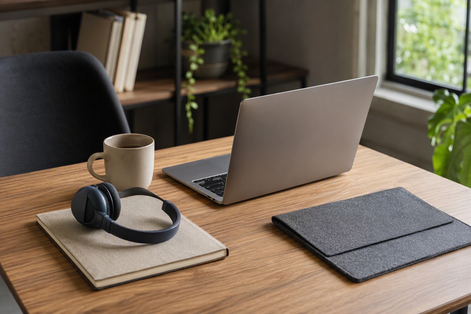 Laptop on a desk beside a course textbook for behavioral science certificate