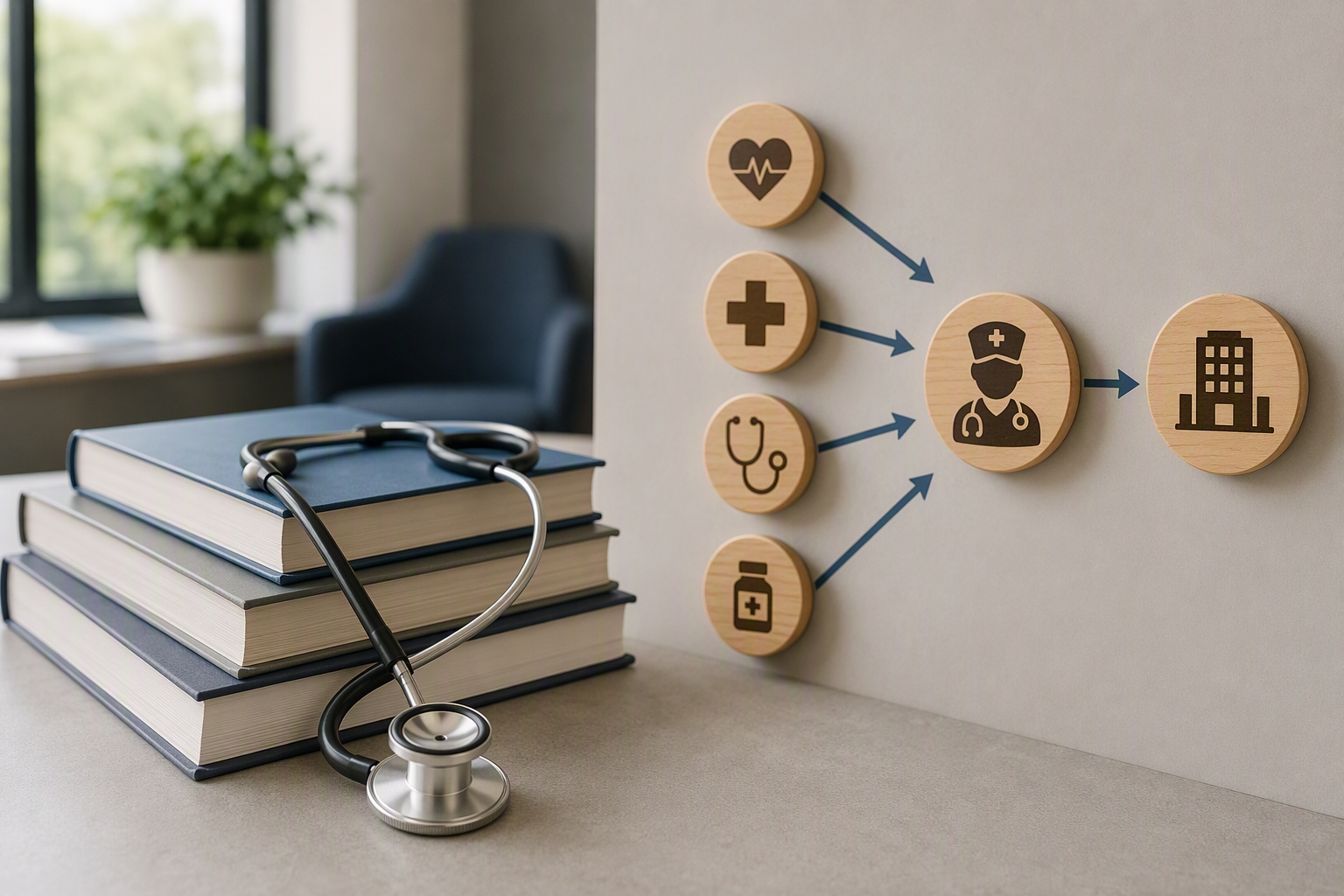 Diagram showing transfer credits for nursing students in healthcare administration program