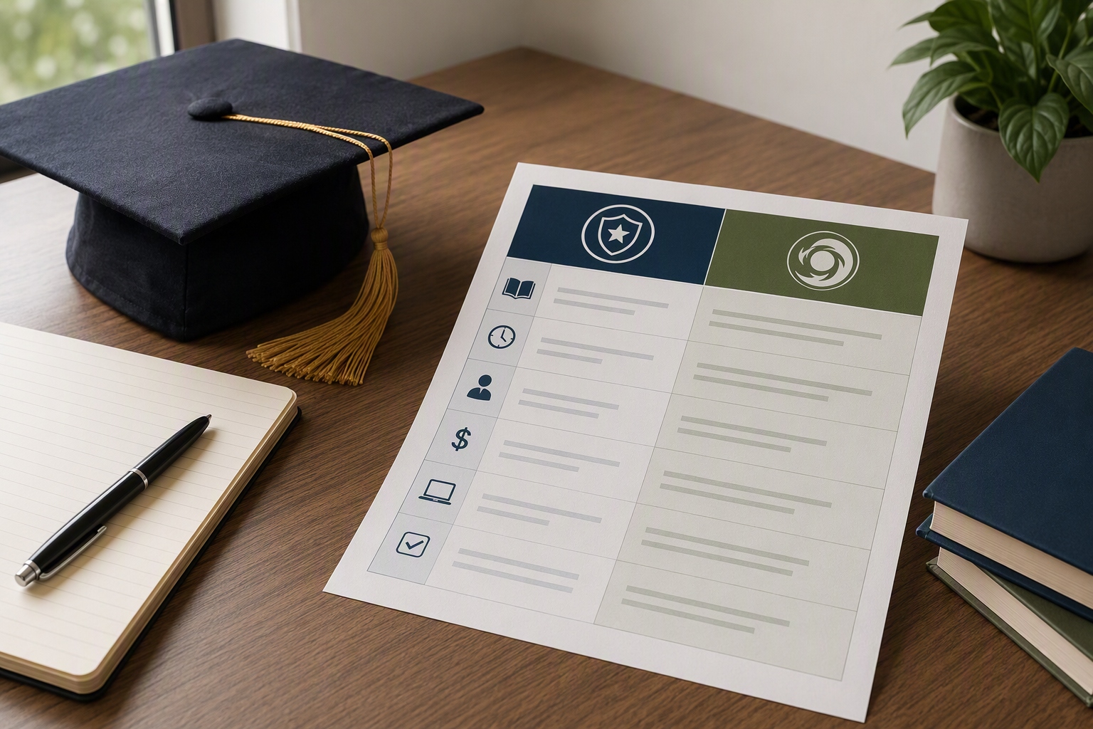 Checklist comparing courses for online homeland security and emergency management bachelor's programs