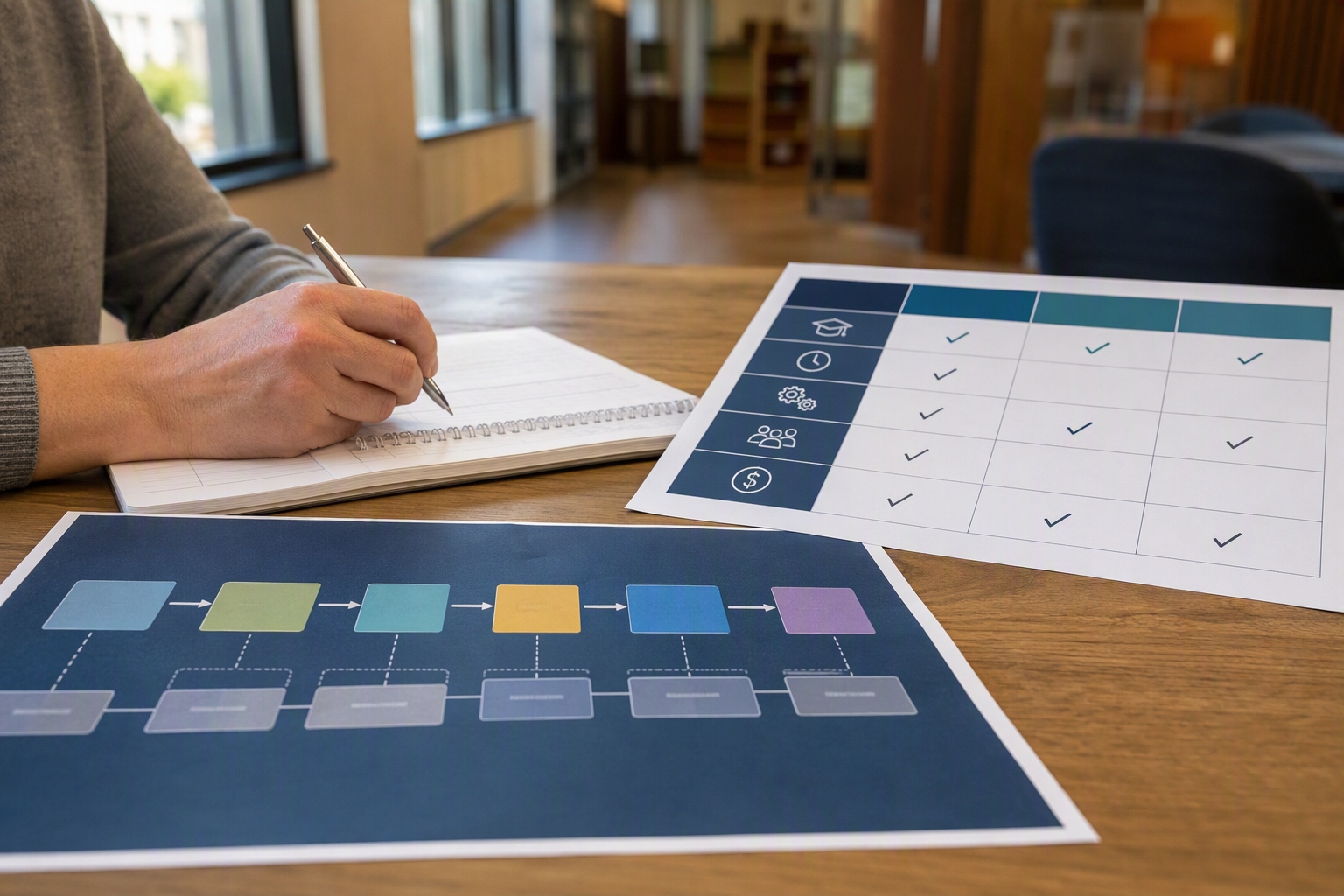 Visual representation of online engineering management master's curriculum course sequence options