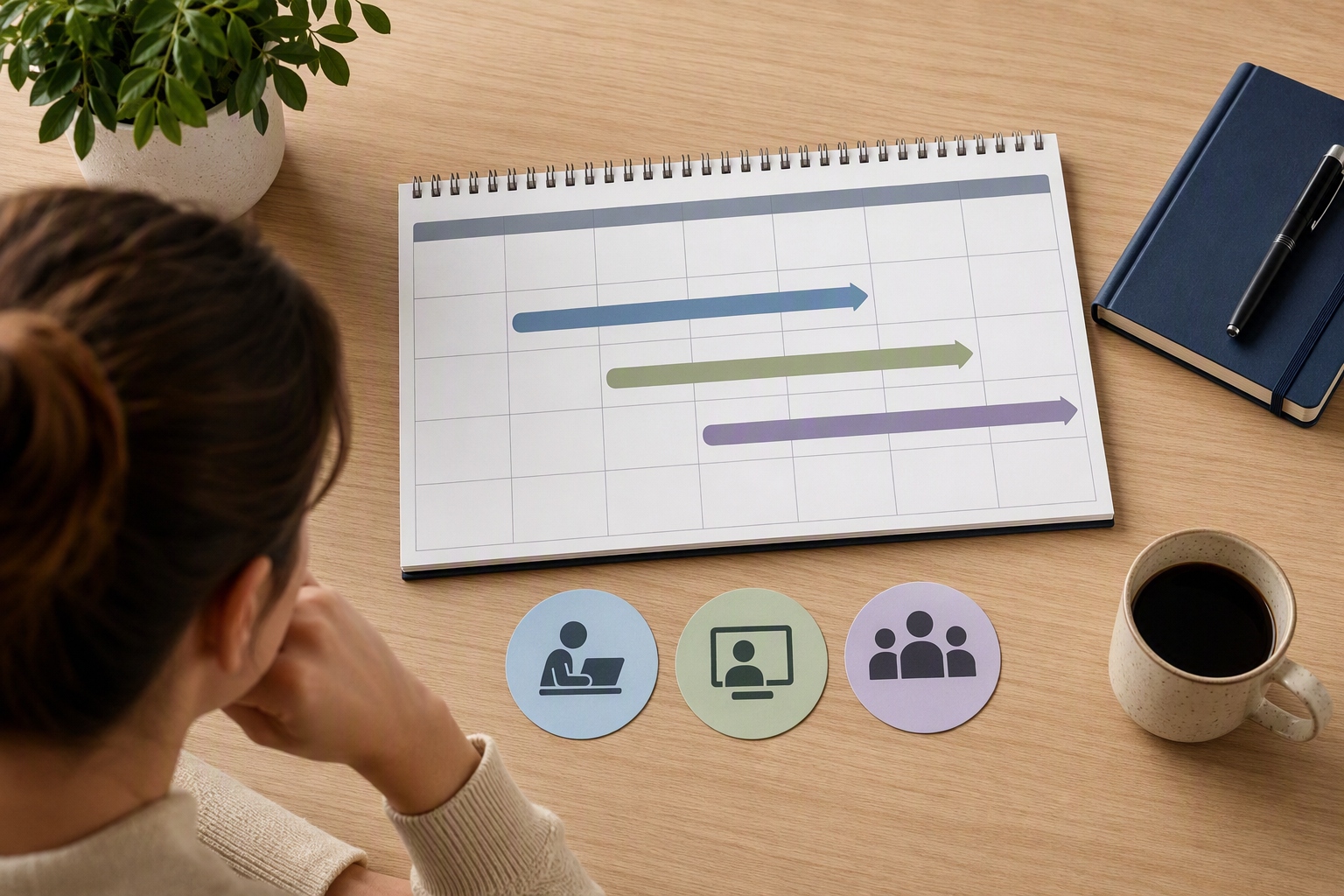 Calendar graphic comparing completion formats for a cybersecurity master’s program costs
