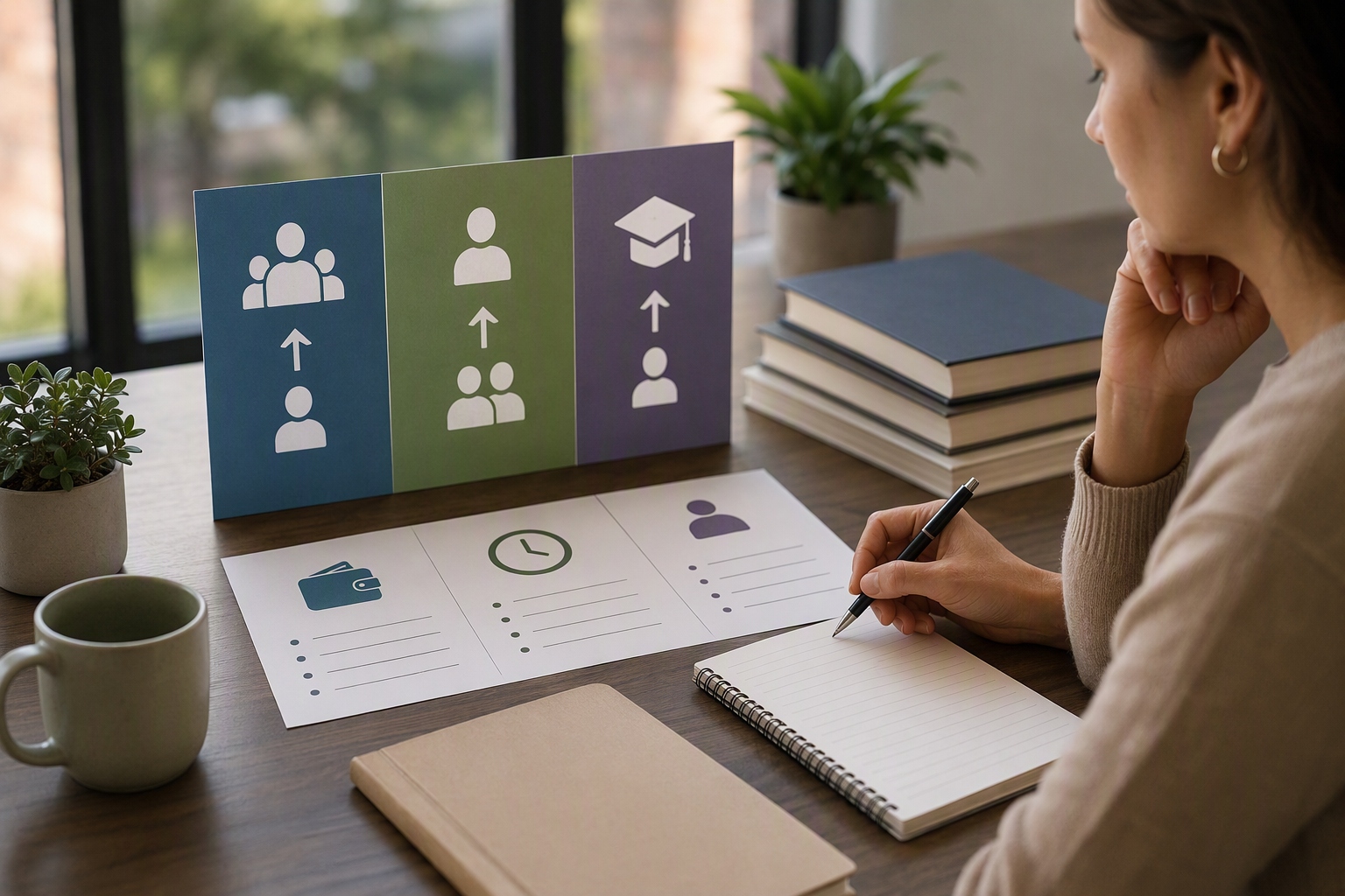 Career-route graphic illustrating support roles, bachelor's-level roles, and graduate study options for human services