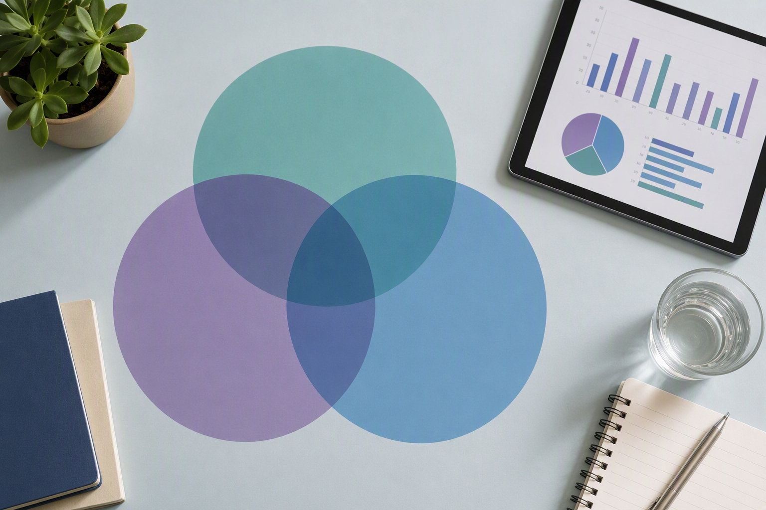 Venn diagram illustrating overlap between public health, statistics, and reporting skills