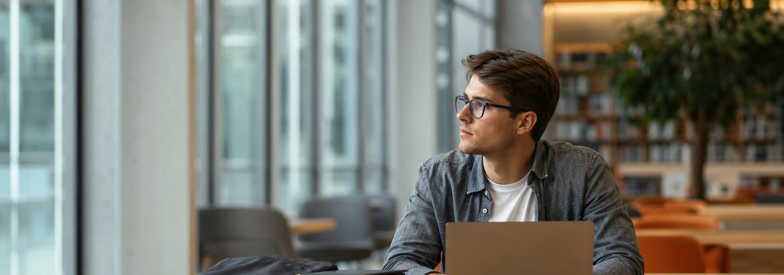 Adult students discussing online computer science program options in a bright educational environment