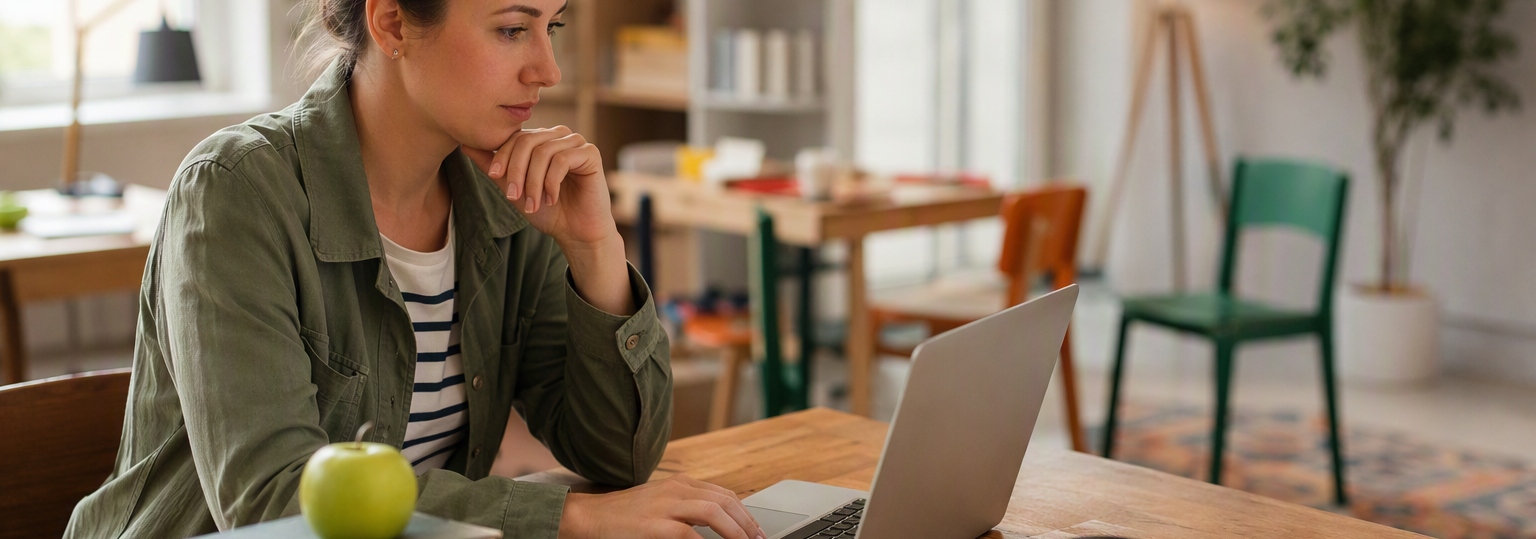 Adults discussing coursework options for online elementary education bachelor's transfer credits in a modern study environment