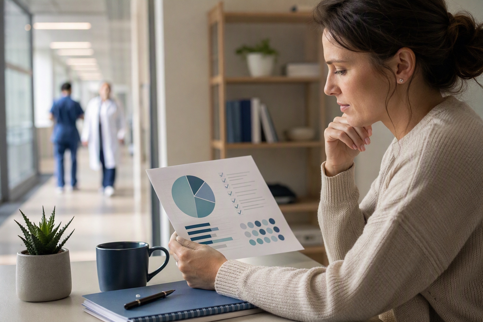 Comparison chart of healthcare administration master's programs and potential career paths