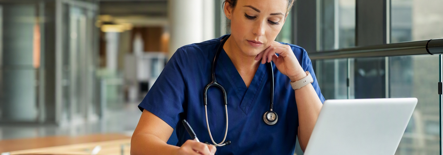 Nursing students discussing workload in a professional health education environment