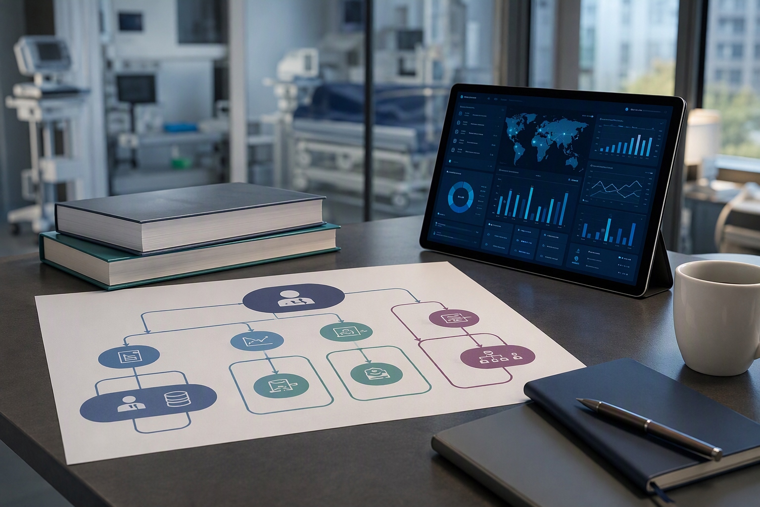Career map illustrating health informatics master’s paths in clinical systems and data management