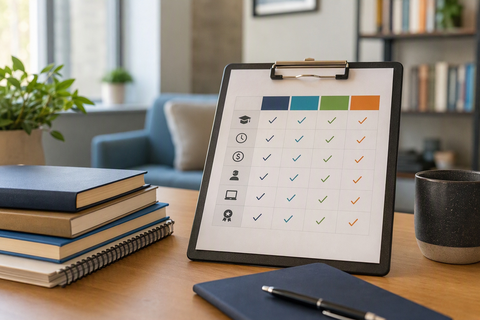 Checklist comparing enrollment criteria for online gifted education certificate programs