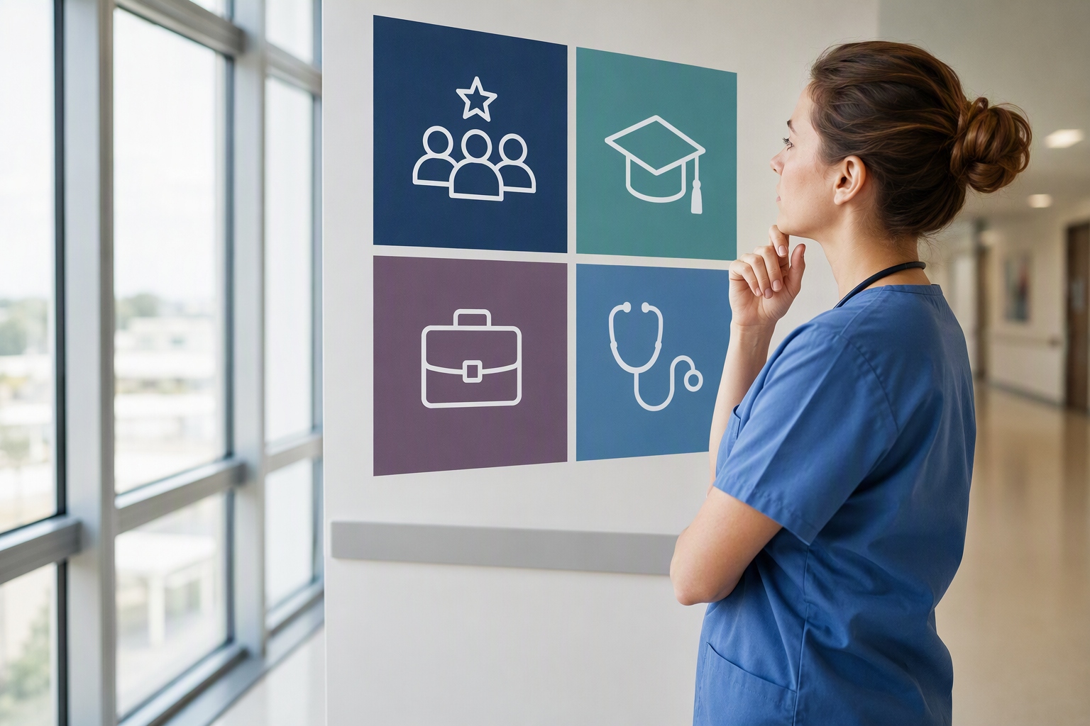 Comparison chart of online RN-to-MSN programs for nursing leadership tracks
